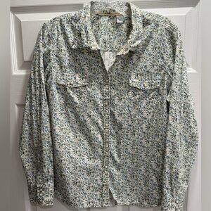 Women's IZOD floral snap button down shirt size PL